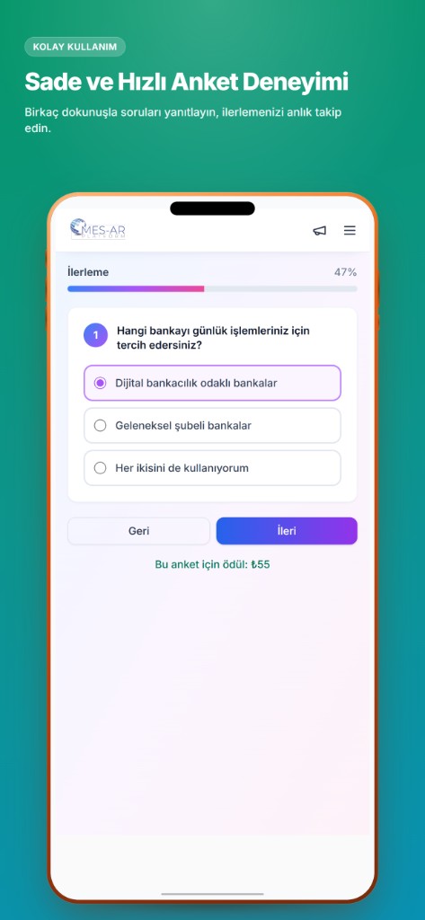 Sade ve hızlı anket deneyimi